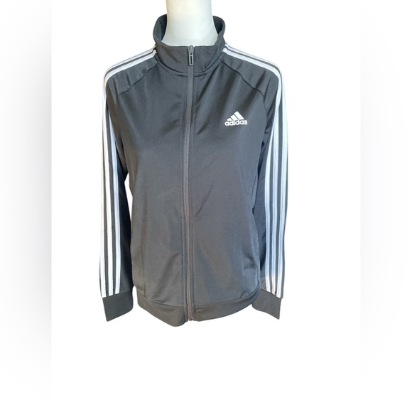 Adidas Primegreen Essentials Warm-Up Slim 3-Stripes Track Jacket, Black, Medium - Picture 3 of 10